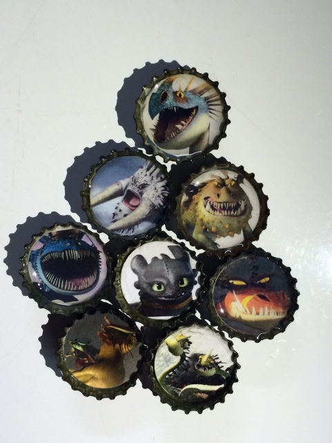 How to Train Your Dragon 2 bottle cap magnets